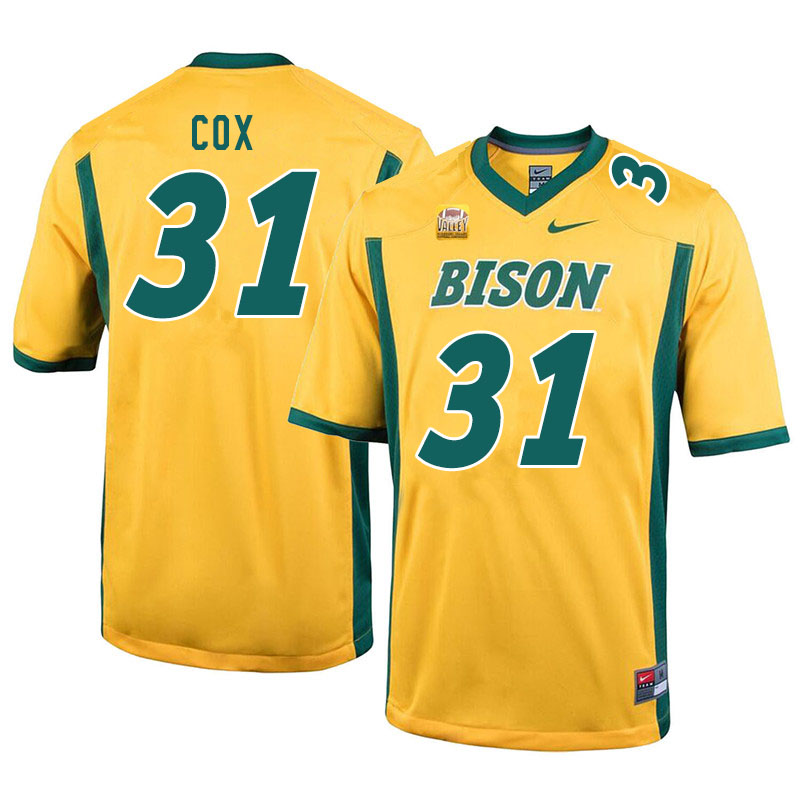 Men #31 Jasir Cox North Dakota State Bison College Football Jerseys Sale-Yellow